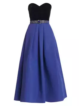 Платье Siobhan из бархата и фая с украшением Sachin & Babi, черный