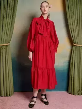 Платье Sister Jane Debut Bow Neck Midi, красный