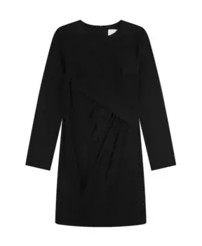 Платье скрещенное прямого силуэта с длинными рукавами Silvian Heach, черный