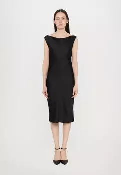 Платье SLEEVELESS LOW BACK DRAPE DRESS BELOW KNEE Norma Kamali, черный