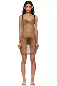 Платье-слip Nonna в горошек Fruity Booty, цвет tan