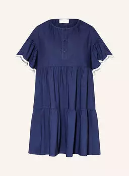 Платье со льном Claudie Pierlot, синий