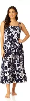 Платье со сборками Anne Cole, цвет Navy White