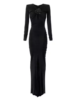 Платье со сборками Elisabetta Franchi, черный