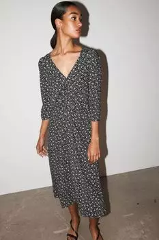 Платье со сборками H&M, черный