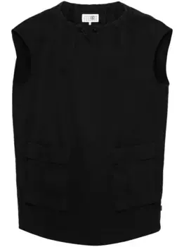 Платье со сборками MM6 Maison Margiela, черный