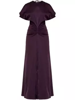 Платье со сборками на талии Victoria Beckham, фиолетовый