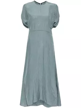 Платье со сборками Victoria Beckham, синий