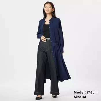 Платье со сборкой на талии PLST, темно-синий