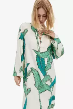 Платье со шнурками H&M, бежевый