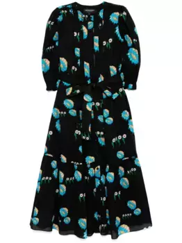 Платье со складками Cynthia Rowley, черный