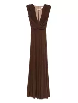 Платье со складками Elisabetta Franchi, коричневый