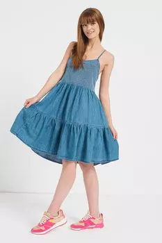 Платье со скрещенными бретелями на спине Gap, синий