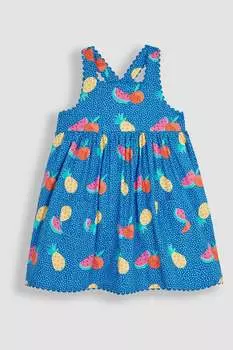 Платье со скрещенными бретелями на спине Jojo Maman Bb, синий