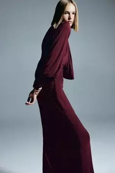 Платье со стразами H&M, красный