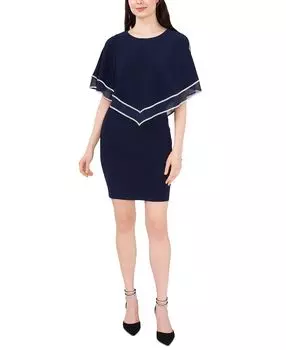 Платье со стразами и разрезными рукавами MSK, мульти