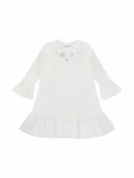 Платье со стразами Monnalisa, белый