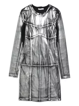 Платье со вставками Patrizia Pepe, серебяный