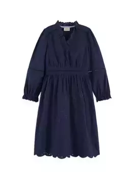 Платье со звездами из английской вышивки для маленьких девочек и девочек Scotch & Soda, цвет night