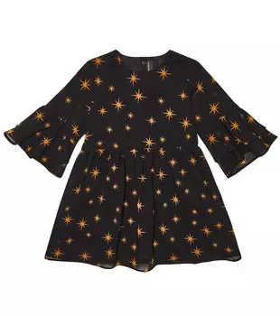 Платье со звездами Mini Rodini, черный
