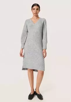 Платье Soaked in Luxury RAKEL V-NECK, нейтральный серый меланж