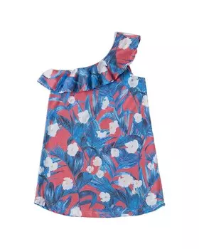 Платье Sol Angeles с цветочным принтом и рюшами, мультиколор