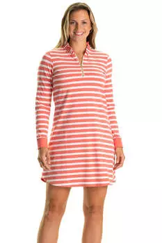 Платье Solange в кораллово-белую полоску Duffield Lane