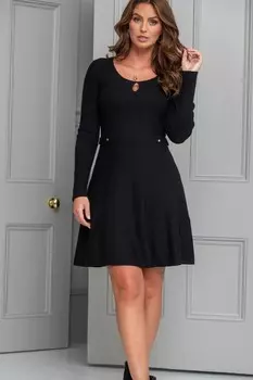 Платье-солнце Helen Knit с вискозой LENZING ECOVERO Pour Moi, черный