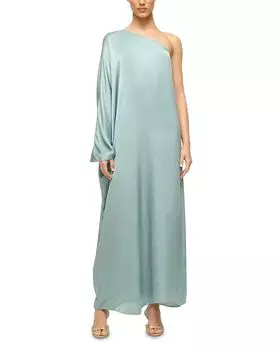 Платье Sonia на одно плечо STAUD, зеленый