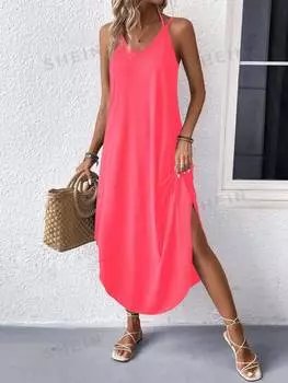 Платье сплошное, красный