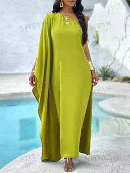 Платье сплошное свободного кроя, зеленый