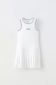 Платье спортивное Zara Technical Box Pleat, белый