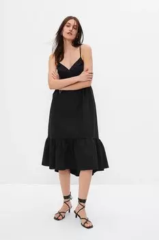 Платье средней длины на регулируемых бретелях Gap, черный
