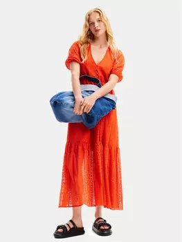 Платье стандартного кроя Desigual, оранжевый