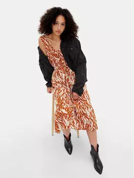 Платье стандартного кроя Gap, коричневый