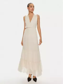 Платье стандартного кроя Haveone, экрю