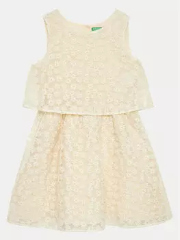 Платье стандартного кроя United Colors Of Benetton, экрю