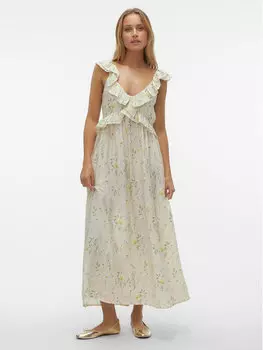 Платье стандартного кроя Vero Moda, экрю