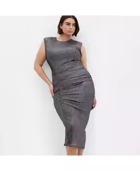 Платье Starlit больших размеров CITY CHIC, серебряный