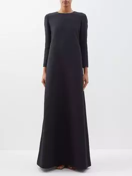 Платье stefos из смесовой шерсти The Row, черный