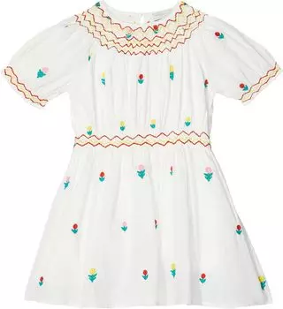Платье Stella Mccartney Dreamy Flowers Embro Dress, белый