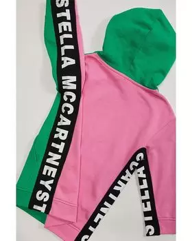 Платье Stella Mccartney Hoodie Dress with Logo Inserts, зеленый
