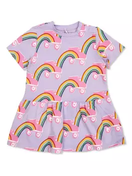 Платье Stella McCartney Kids Rollerskate Rainbow-prink, фиолетовый