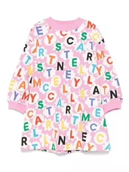 Платье Stella McCartney Kids с логотипом и принтом, розовый