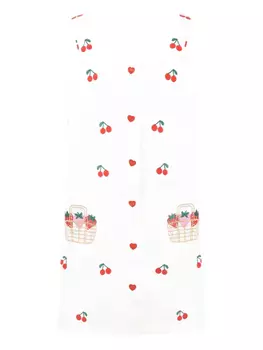 Платье Stella McCartney Kids с мотивом вишни, белый