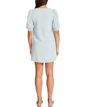 Платье Steve Madden Fields of Gold Textured Stripe Gauze Shift Dress, цвет Sea Mist