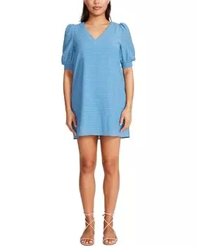Платье Steve Madden Fields of Gold Textured Stripe Gauze Shift, цвет Blue Frosting