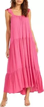 Платье Steve Madden Under The Sun Dress - Crinkle Maxi with Adjustable Straps, цвет Raspberry