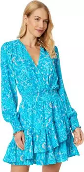 Платье-стрейч Cristiana Lilly Pulitzer, цвет Surf Blue Coral Of The Story