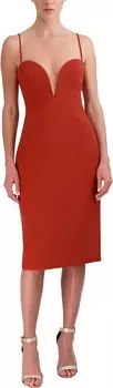Платье Stretch Double Face Crepe BCBGMAXAZRIA, цвет Red Ochre